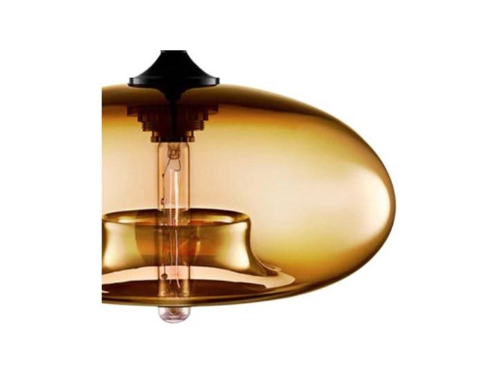 Designerska Lampa Wisząca Pojedyncza ze Szklanym Kloszem Szkło Metal Lampa z kloszem Kolor Brązowy