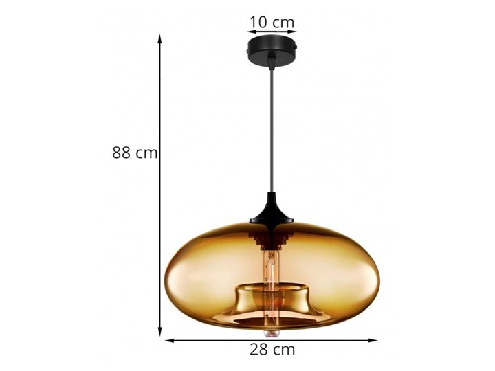 Designerska Lampa Wisząca Pojedyncza ze Szklanym Kloszem Kolor Brązowy Lampa z kloszem Szkło Metal Kategoria Lampy wiszące