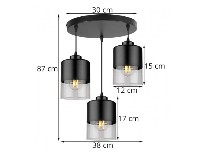 Lampa Wisząca Nowoczesna ze Szklanymi Kloszami z Metalu Szkło Lampa z kloszem Styl Nowoczesny