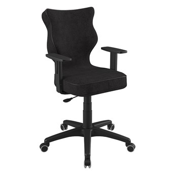 SELSEY Krzesło biurowe Duo czarne na czarnej podstawie