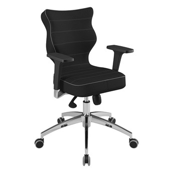 SELSEY Krzesło biurowe Perto czarne z efektem melanżu na chromowanej podstawie