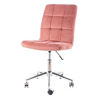 SELSEY Fotel biurowy Leonero różowy velvet