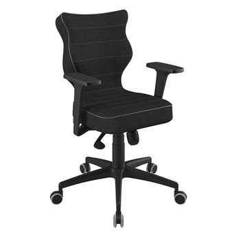 SELSEY Krzesło biurowe Perto antracytowe w tkaninine odpornej na światło na czarnej podstawie