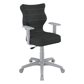SELSEY Krzesło biurowe Duo antracytowe na szarej podstawie