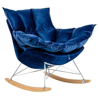 Fotel bujany niebieski aksamit / SWING