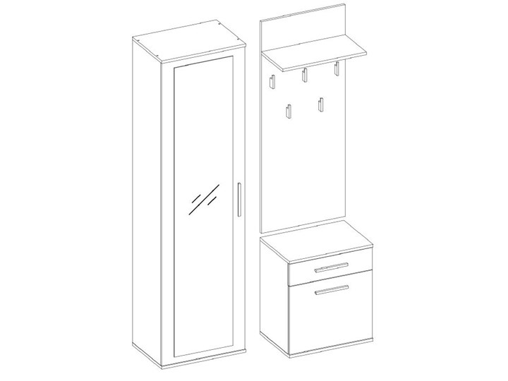 GARDEROBA DUO - BIEL Płyta meblowa Płyta laminowana Płyta MDF Pomieszczenie Przedpokój