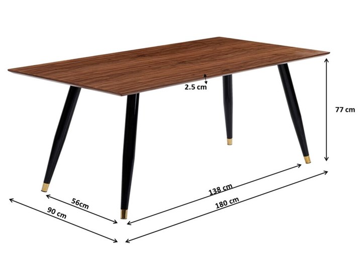 Stół Duran 180x90 cm orzechowy Kolor Brązowy