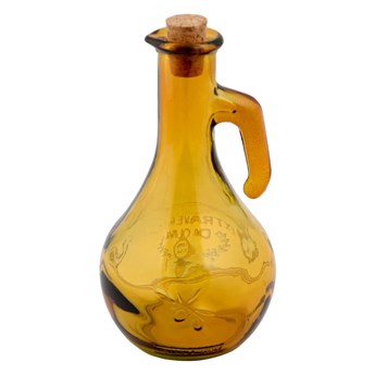 Żółta butelka na olej ze szkła z recyklingu Ego Dekor Olive, 500 ml