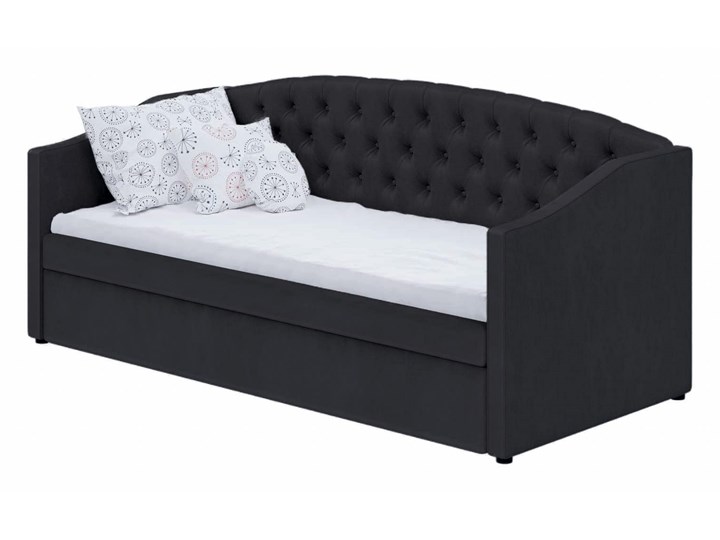 Łóżko podwójne rozkładane 90x200 / 90x195 D031 czarny welur