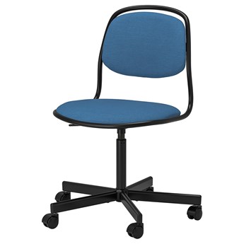 IKEA ÖRFJÄLL Krzesło obrotowe, Czarny/Vissle niebieski, Przetestowano dla: 110 kg