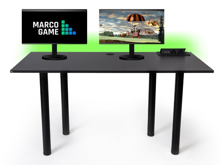 Biurko Gamingowe MARCO GAME PRO ONE Płyta MDF Biurko regulowane Głębokość 68 cm Biurko komputerowe Stal Głębokość 110 cm Szerokość 139 cm Kategoria Biurka