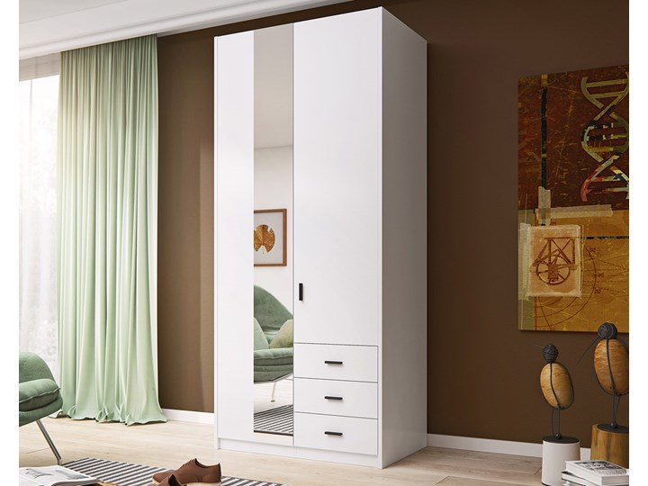 Szafa z lustremi GAMMA WYPRZEDAŻ MAGAZYNOWA Wysokość 213 cm Głębokość 60 cm Lustro Płyta MDF Szerokość 94 cm Płyta laminowana Kategoria Szafy do garderoby