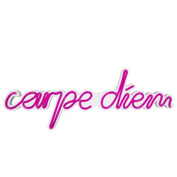 SELSEY Neon na ścianę Letely z napisem Carpe Diem różowy