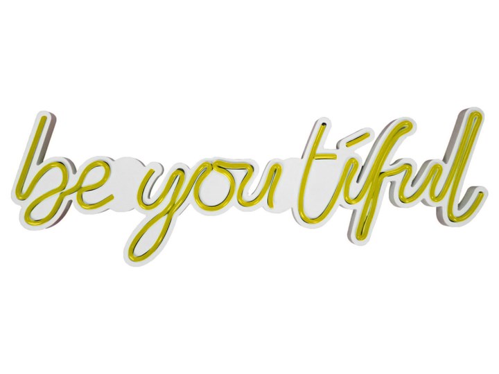 SELSEY Neon na ścianę Letely z napisem BeYOUtiful żółty Pomieszczenie Kuchnia