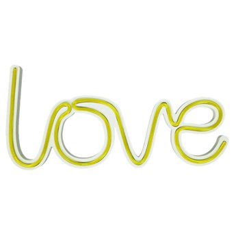 SELSEY Neon na ścianę Letely z napisem Love żółty