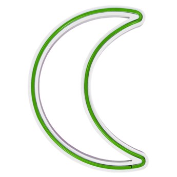SELSEY Neon na ścianę Letely w kształcie księżyca zielony