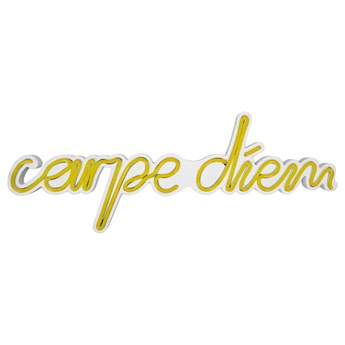 SELSEY Neon na ścianę Letely z napisem Carpe Diem żółty