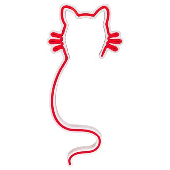 SELSEY Neon na ścianę Letely w kształcie kota czerwony