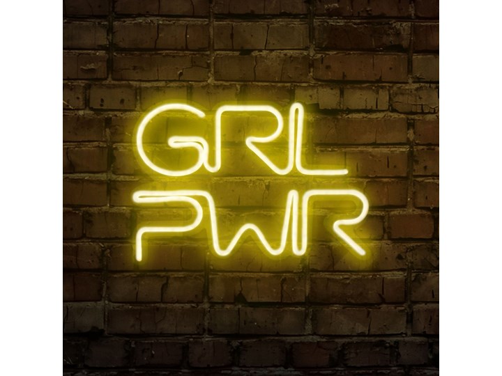 SELSEY Neon na ścianę Letely z napisem Girl Power żółty Styl Nowoczesny