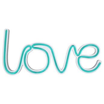 SELSEY Neon na ścianę Letely z napisem Love niebieski