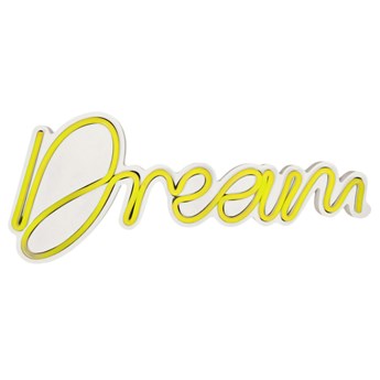 SELSEY Neon na ścianę Letely z napisem Dream żółty