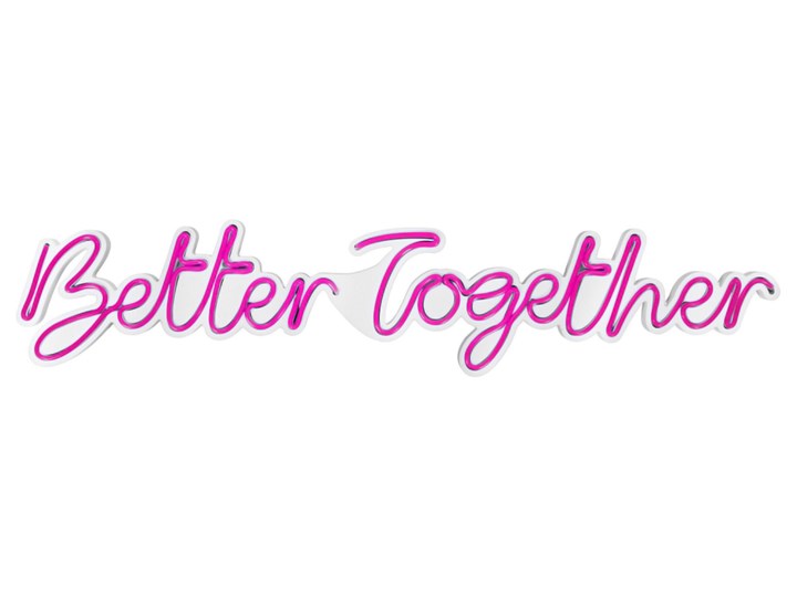 SELSEY Neon na ścianę Letely z napisem Better Together różowy Pomieszczenie Salon Pomieszczenie Jadalnia