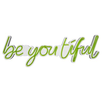 SELSEY Neon na ścianę Letely z napisem BeYOUtiful zielony