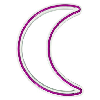 SELSEY Neon na ścianę Letely w kształcie księżyca różowy