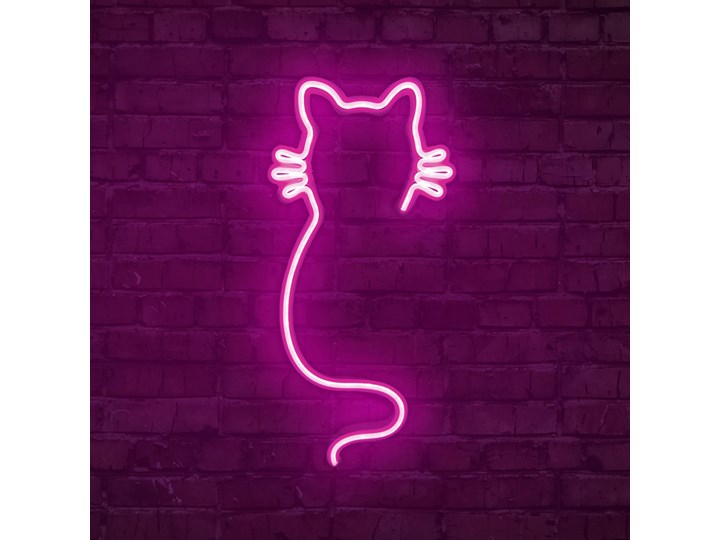 SELSEY Neon na ścianę Letely w kształcie kota różowy Styl Vintage