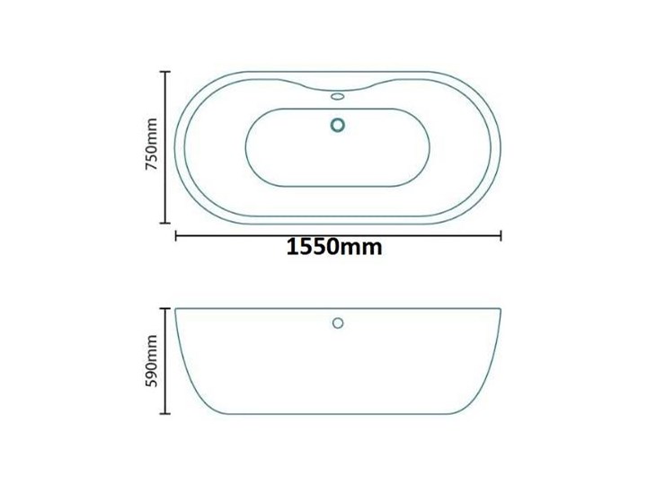 Wanna wolnostojąca 150cm LISBON Akryl Długość 150 cm Wolnostojące Kategoria Wanny