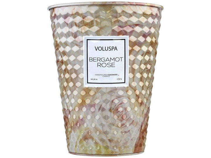 VOLUSPA świeca BERGAMOT ROSE GIANT 737G - wosk kokosowy , dwa knoty Świeca zapachowa Metal Kategoria Świeczniki i świece