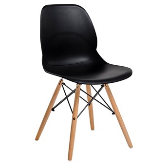 MODESTO krzesło LEAF WOOD czarne - polipropylen, podstawa bukowa
