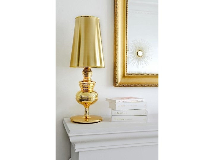 Lampa biurkowa QUEEN 18 złota Kategoria Lampy stołowe Lampa z abażurem Metal Tworzywo sztuczne Kolor Złoty
