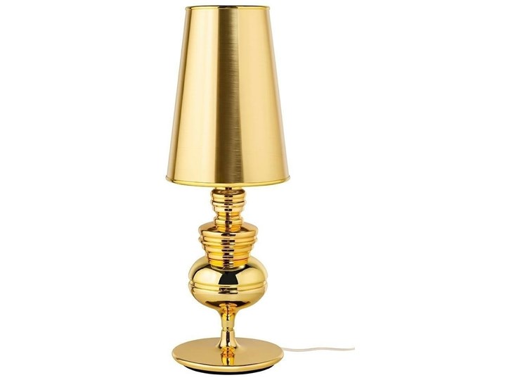 Lampa biurkowa QUEEN 18 złota Tworzywo sztuczne Lampa z abażurem Metal Kolor Złoty Kategoria Lampy stołowe