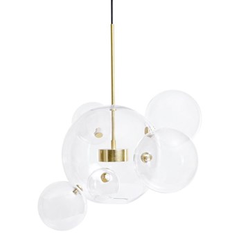 Lampa wisząca CAPRI 6 złota - 60 LED, alumiumium, szkło