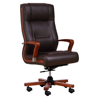 Fotel skórzany biurowy Ambassador brązowy