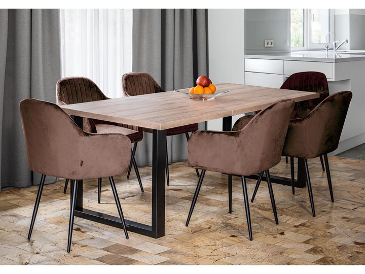 Stół rozkładany do jadalni FIORD 160/260x90 Jesion Wysokość 75 cm Długość 90 cm Szerokość 90 cm Drewno Metal Styl Nowoczesny Szerokość 160 cm Długość 160 cm Styl Industrialny