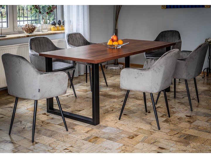 Stół rozkładany do jadalni FIORD 160/260x90 Ciemny orzech Metal Długość 160 cm Drewno Wysokość 75 cm Szerokość 90 cm Długość 90 cm Szerokość 160 cm Pomieszczenie Stoły do salonu