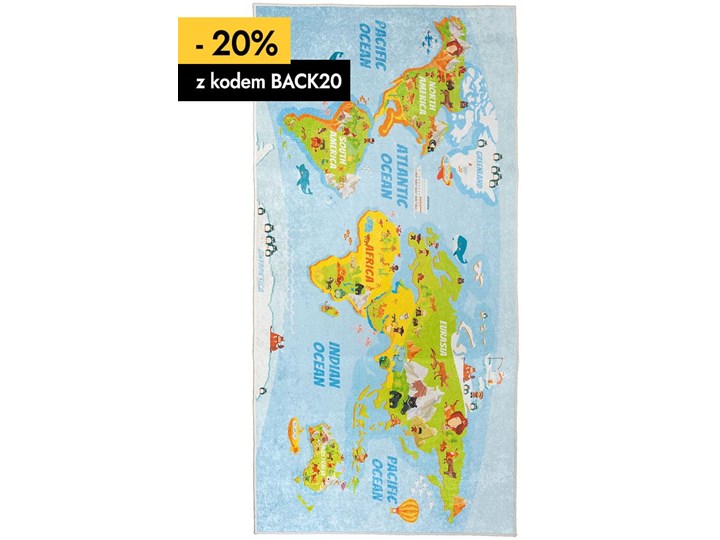 Dywan Dziecięcy Mapa 80 x 150 cm 80x150 cm Poliester Dywany Wzór Zwierzęcy