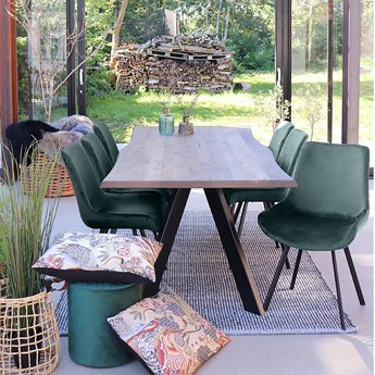 SELSEY Krzesło tapicerowane Regora velvet zielone