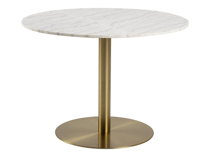 SELSEY Stół do jadalni okrągły Corbines średnica 105 cm Wysokość 70 cm Wysokość 75 cm Metal Marmur Styl Glamour
