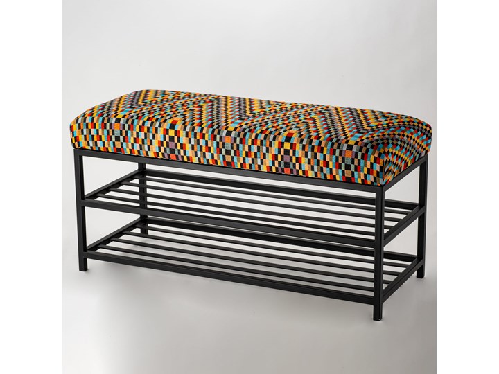 Ławka tapicerowana do przedpokoju Industrialna DOUBLE SHELF BARCELONA Kategoria Ławki do salonu