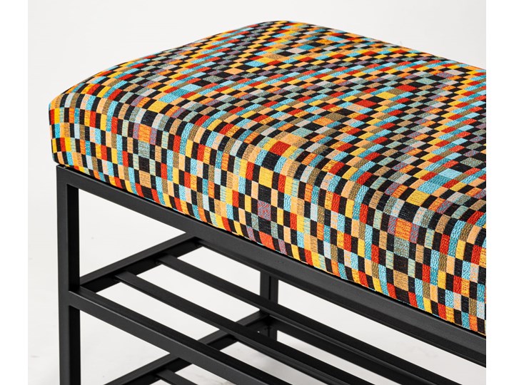 Ławka tapicerowana do przedpokoju Industrialna DOUBLE SHELF BARCELONA Kategoria Ławki do salonu