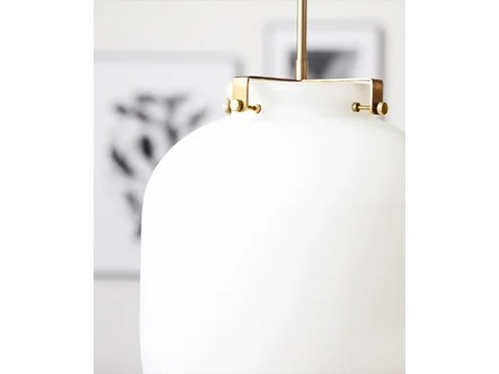 Lampa wisząca Ball ∅30x35 cm biała Szkło Lampa kula Metal Kolor Biały