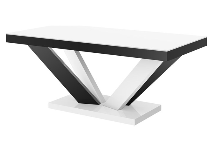 Nierozkładana ława na designerskiej podstawie Viva 2 mini w wysokim połysku Wysokość 50 cm Szkło Zestaw stolików Płyta MDF Funkcje Rozkładane