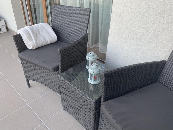 Meblobranie Komplet technorattanowy na balkon Flavio Duo Antracite Zawartość zestawu Fotele Stoły z krzesłami Kolor Brązowy