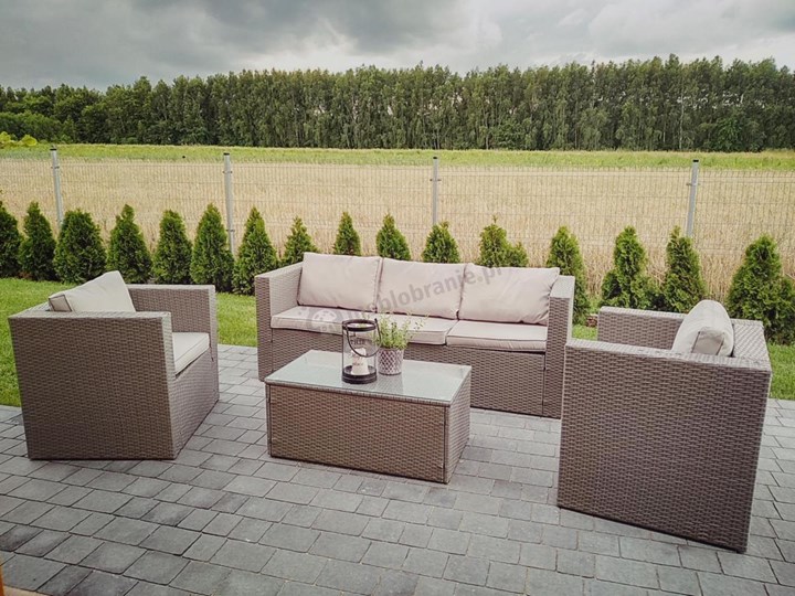 Meblobranie Meble modułowe szare na taras Stefano Set Max Grey & Ivory Technorattan Zestawy kawowe Zestawy modułowe Zawartość zestawu Sofa