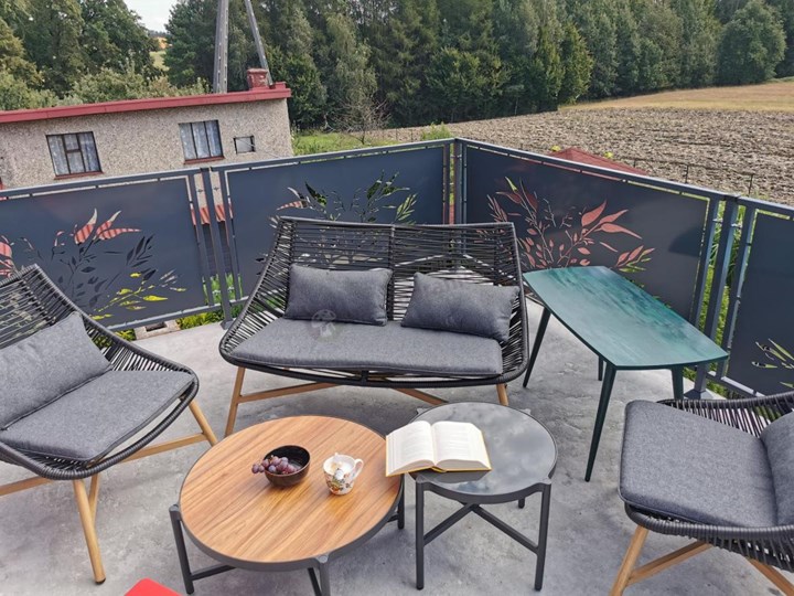 Nowoczesny zestaw mebli z technorattanu Meblobranie Almera Caffe Black Aluminium Zestawy wypoczynkowe Zestawy kawowe Kategoria Zestawy mebli ogrodowych Zawartość zestawu Fotele
