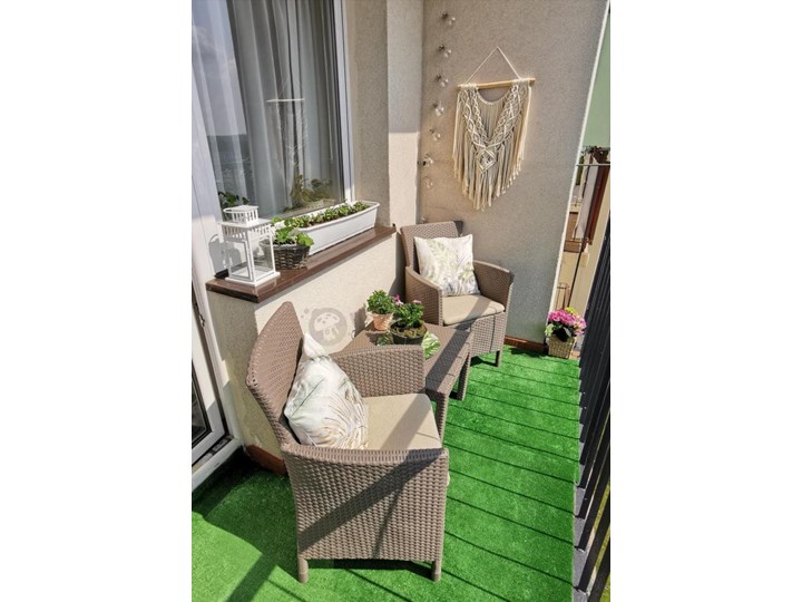 Meblobranie Stolik i krzesła na mały balkon Rosario Balcony Set cappuccino Tworzywo sztuczne Stoły z krzesłami Styl Nowoczesny Kategoria Zestawy mebli ogrodowych