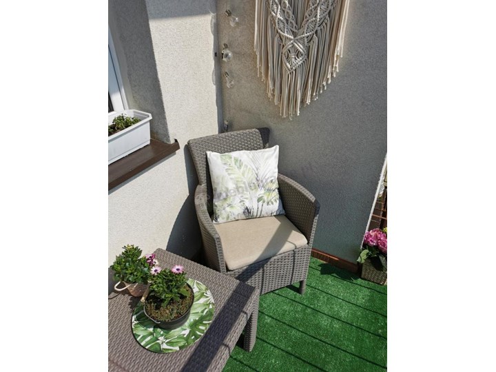 Meblobranie Stolik i krzesła na mały balkon Rosario Balcony Set cappuccino Tworzywo sztuczne Stoły z krzesłami Liczba miejsc Dwuosobowy